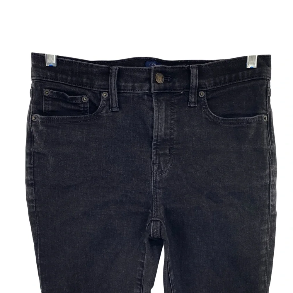 J. Crew 8” Mid Rise Skinny Jeans in Black